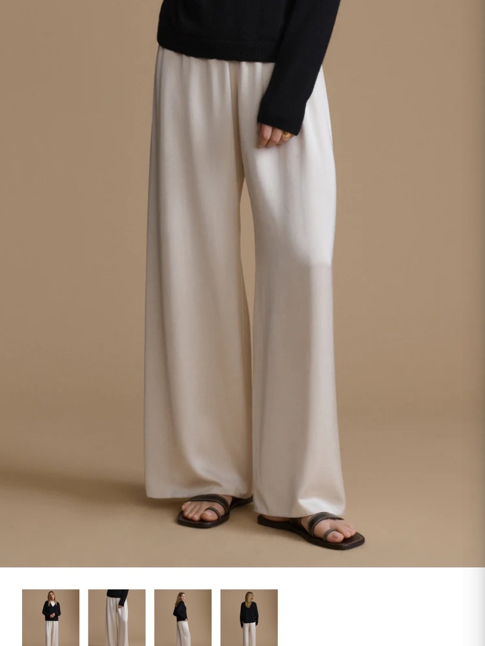 Jenni Kayne Ivory Wide-Leg Palazzo Pants Demi